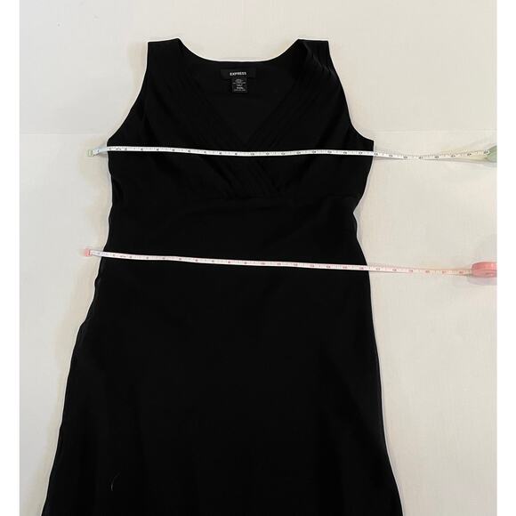 Express Black Silk Chiffon Sleeveless Cocktail Midi Dress, A-Line Size 9-10 - Picture 7 of 11